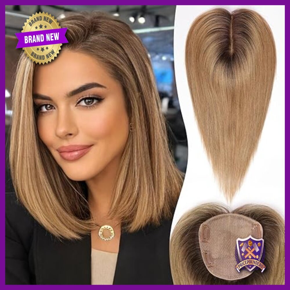 Large 5x5.5 Inch Human Hair Topper for Thin Hair No Bangs